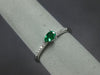 ESTATE .26CT DIAMOND & AAA EMERALD 14K WHITE GOLD 3D ROUND & PEAR SHAPE FUN RING