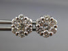 ESTATE LARGE 1.15CT DIAMOND 14KT WHITE GOLD FLOWER CLUSTER STUD EARRINGS #22438