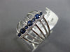 ESTATE WIDE .70CT DIAMOND & AAA SAPPHIRE 14K WHITE GOLD 3D MULTI ROW ETOILE RING