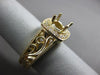 ESTATE LARGE .20CT DIAMOND 14KT YELLOW GOLD FILIGREE SEMI MOUNT ENGAGEMENT RING