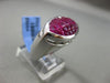 ESTATE WIDE 5.80CT DIAMOND & AAA EXTRA FACET RUBY 18KT WHITE GOLD 3D ETOILE RING