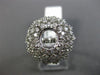 ESTATE LARGE 1.44CT DIAMOND 14KT WHITE GOLD 3D FLOWER SEMI MOUNT ENGAGEMENT RING