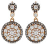 1.66CT WHITE & CHOCOLATE FANCY DIAMOND 18KT ROSE GOLD CIRCULAR HANGING EARRINGS