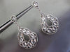 ESTATE LARGE .81CT DIAMOND & WHITE SAPPHIRE 14KT WHITE GOLD 3D HANGING EARRINGS