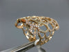 MASSIVE 1.75CT DIAMOND 14KT ROSE GOLD MULTI SHAPE FILIGREE RECTANGULAR WEB RING