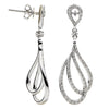 ESTATE 1.11CT DIAMOND 18KT WHITE GOLD 3D CLASSIC TEAR DROP HANGING EARRINGS