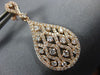 ESTATE 1.35CT DIAMOND 14KT ROSE GOLD 3D TEAR DROP OPEN FILIGREE HANGING EARRINGS