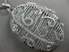 ESTATE EXTRA LARGE .41CT DIAMOND 18KT WHITE GOLD OVAL FILIGREE FLOATING PENDANT