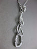 ESTATE LARGE .45CT DIAMOND 18KT WHITE GOLD TEAR DROP LOVE KNOT JOURNEY PENDANT