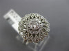 ESTATE WIDE .74CT ROUND DIAMOND 14KT WHITE GOLD 3D FILIGREE MILGRAIN FLOWER RING