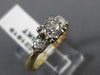 ANTIQUE .70CT OLD MINE DIAMOND 14KT TWO TONE GOLD 3 STONE ENGAGEMENT RING #21619