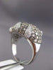 ESTATE LARGE 3.50CT WHITE & CHOCOLATE FANCY DIAMOND 14K WHITE GOLD 3D FLAME RING