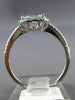 ESTATE 1.91CT DIAMOND & AAA AQUAMARINE 14KT WHITE GOLD 3D HALO ENGAGEMENT RING