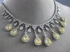 ESTATE LARGE GIA 14.22CT WHITE & FANCY YELLOW DIAMOND 18KT 2 TONE GOLD NECKLACE
