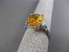 ESTATE 5.24CTW DIAMOND & AAA EXTRA FACET CITRINE 14KT WHITE GOLD ENGAGEMENT RING