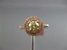 ESTATE .88CT PINK & GREEN DIAMOND 18KT ROSE GOLD 3D DOUBLE HALO ENGAGEMENT RING
