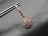 ESTATE LARGE 1.57CT DIAMOND 14KT ROSE GOLD ROUND CLUSTER HUGGIE HANGING EARRINGS