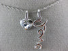 ESTATE .05CT ROUND DIAMOND 14K WHITE GOLD 3D CLASSIC HEART LOVE FLOATING PENDANT