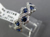 ESTATE WIDE 1.04CT DIAMOND & AAA SAPPHIRE 14KT WHITE GOLD WAVE ANNIVERSARY RING