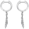 .88CT DIAMOND 18KT WHITE GOLD OVAL LOVE KNOT CIRCULAR LEVERBACK HANGING EARRINGS