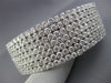 ESTATE LARGE 37.4CT DIAMOND 18K WHITE GOLD 3D CLASSIC MULTI ROW FLEXIBLE BANGLE