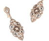 LARGE 3.3CT DIAMOND 18K ROSE GOLD INFINITY OPEN FILIGREE FLOWER HANGING EARRINGS