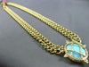 ANTIQUE DIAMOND & AAA TURQUOISE 14KT YELLOW GOLD ETOILE FILIGREE OVAL NECKLACE