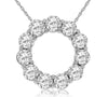 ESTATE LARGE 2.10CT DIAMOND 14KT WHITE GOLD CLASSIC CIRCLE OF LIFE LOVE PENDANT