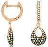 .57CT WHITE & CHOCOLATE FANCY DIAMOND 14KT ROSE GOLD 3D TEAR DROP FUN EARRINGS
