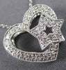 ESTATE .28CT DIAMOND 18KT WHITE GOLD 3D CLASSIC OPEN HEART STAR FLOATING PENDANT