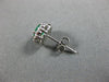 ESTATE 1.35CT DIAMOND & AAA COLOMBIAN EMERALD 14KT WHITE GOLD 3D FLOWER EARRINGS
