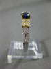 .85CT WHITE & FANCY YELLOW DIAMOND & SAPPHIRE 18KT TWO TONE GOLD ENGAGEMENT RING