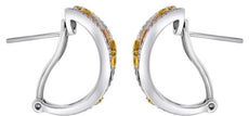 WIDE 1.03CT DIAMOND 18K TRI COLOR GOLD 3D OPEN FILIGREE CLIP ON HANGING EARRINGS