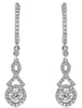 .90CT DIAMOND 14KT WHITE GOLD 3D SOLITAIRE HALO SEMI INFINITY HANGING EARRINGS