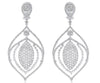 EXTRA LARGE 11.25CT DIAMOND 18KT WHITE GOLD 3D TEAR DROP LEAF HANGING EARRINGS