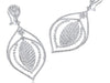 EXTRA LARGE 11.25CT DIAMOND 18KT WHITE GOLD 3D TEAR DROP LEAF HANGING EARRINGS