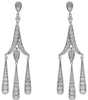 LARGE 2.0CT DIAMOND 18KT WHITE GOLD 3D ELONGATED TEAR DROP HANGING EARRINGS