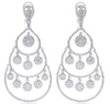 EXTRA LARGE 11.24CT DIAMOND 18K WHITE GOLD TEAR DROP CHANDELIER HANGING EARRINGS