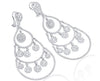 EXTRA LARGE 11.24CT DIAMOND 18K WHITE GOLD TEAR DROP CHANDELIER HANGING EARRINGS
