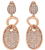 ESTATE .90CT DIAMOND 14KT ROSE GOLD 3D CLUSTER OVAL LOVE KNOT HANGING EARRINGS
