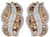 2.21CT WHITE & MULTI COLOR DIAMOND 18KT ROSE GOLD 3D MULTI LEAF CLIP ON EARRINGS