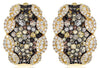 2.55CT WHITE & MULTI COLOR DIAMOND 18KT YELLOW GOLD MULTI LEAF CLIP ON EARRINGS