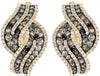 1.73CT WHITE & MULTI COLOR DIAMOND 18KT YELLOW GOLD 3D INFINITY CLIP ON EARRINGS