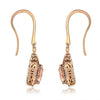 3.46CT DIAMOND & AAA MORGANITE 18KT ROSE GOLD CUSHION & ROUND HANGING EARRINGS