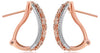 WIDE .48CT DIAMOND 14KT WHITE & ROSE GOLD OPEN FILIGREE CLIP ON HANGING EARRINGS