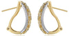WIDE .48CT DIAMOND 14KT TWO TONE GOLD 3D OPEN FILIGREE CLIP ON HANGING EARRINGS