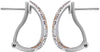 WIDE .45CT DIAMOND 14KT WHITE & ROSE GOLD OPEN FILIGREE CLIP ON HANGING EARRINGS