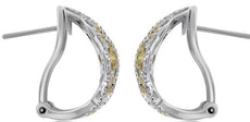 WIDE .5CT DIAMOND 14K 2 TONE GOLD MULTI FLOWER FILIGREE CLIP ON HANGING EARRINGS