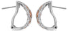 WIDE .50CT DIAMOND 14KT WHITE & ROSE GOLD MULTI FLOWER CLIP ON HANGING EARRINGS