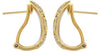 WIDE .65CT DIAMOND 14KT 2 TONE GOLD 3D FOUR LEAF CLOVER CLIP ON HANGING EARRINGS